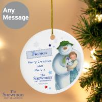 Personalised The Snowman & The Snowdog Blue Decoration Extra Image 1 Preview